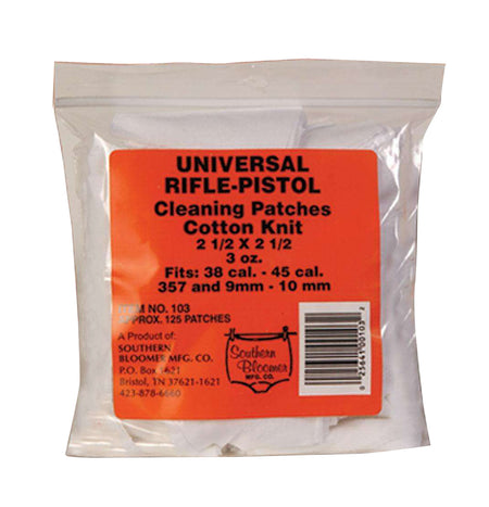 Southern Bloomer Rifle and Handgun Cotton Cleaning Patches 2.5 Inch 130 Count Bag