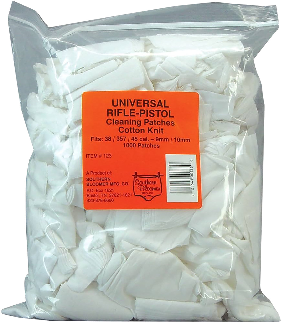 Southern Bloomer Multi-Caliber Cotton Threadless Gun Cleaning Patches 1000 Count Bag