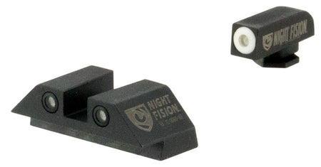 Night Fision GLK001003WGW Glock 17/19/22/23 Night Sight Set Green Tritium White Ring Front & Rear