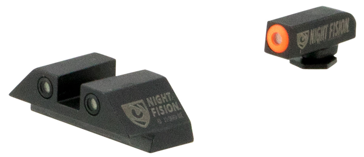 Night Fision Tritium Night Sights GLK001003OGW - Green/Orange Front & Green/White Rear for Glock 17/19/22