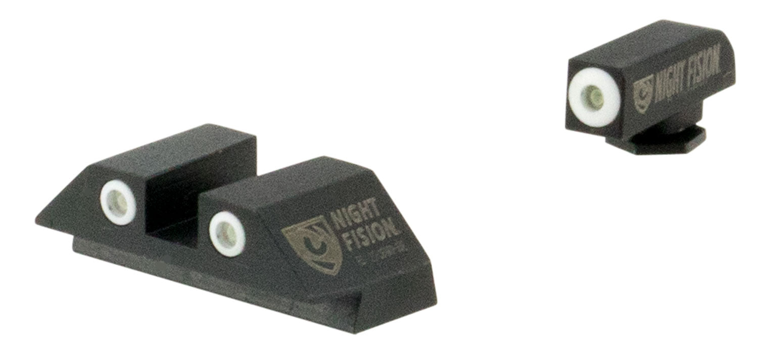 Night Fision Tritium Night Sights GLK001003WGZ - White Outline Front & Black Outline Rear for Glock 17/22