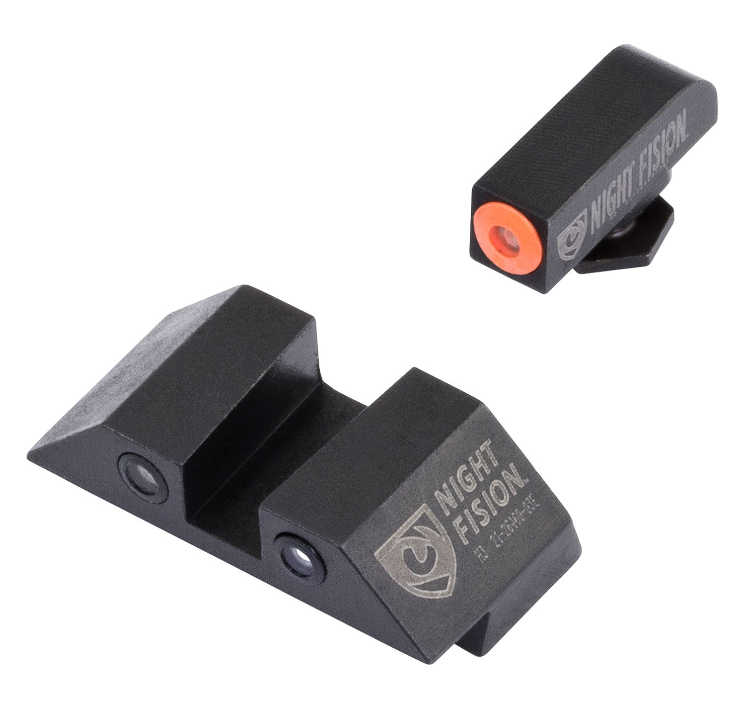 Night Fision Tritium Night Sights GLK001003OGZ - Orange Outline Front & Black Outline Rear for Glock 17/22