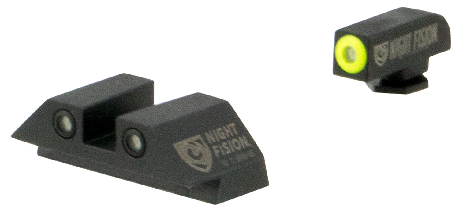 Night Fision Tritium Night Sights GLK001003YGZ - Yellow Outline Front & Black Outline Rear for Glock 17/22