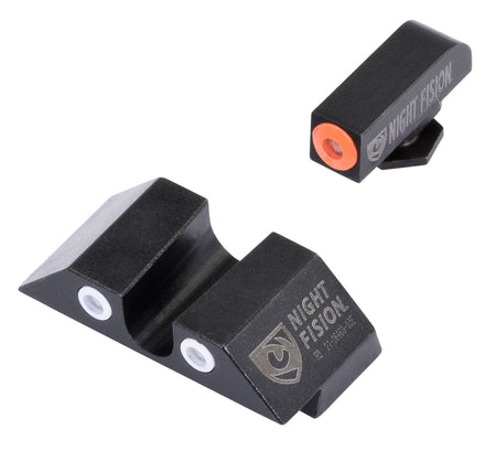 Night Fision Tritium Night Sights GLK001007OGW - Orange Outline Front & White Outline Rear for Glock 17/22