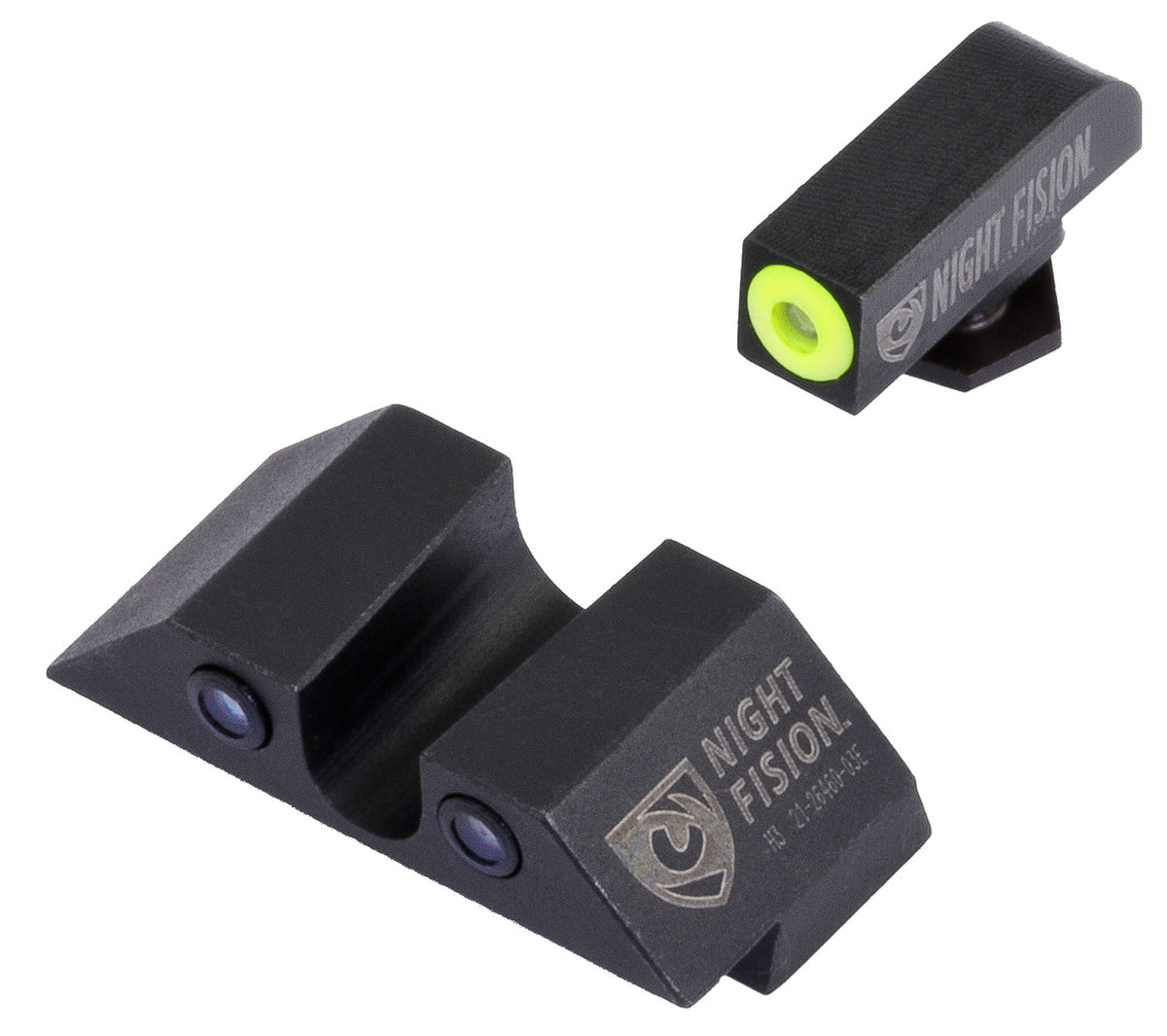 Night Fision Tritium Night Sights GLK001007YGZ - Yellow Outline Front & Black Outline Rear for Glock 17/22