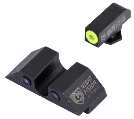 Night Fision Tritium Night Sights GLK001007YGZ - Yellow Outline Front & Black Outline Rear for Glock 17/22