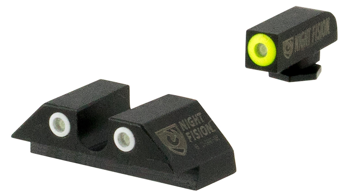 Night Fision Tritium Night Sights GLK002007YGW - Yellow Outline Front & White Outline Rear for Glock 20/21/40/41
