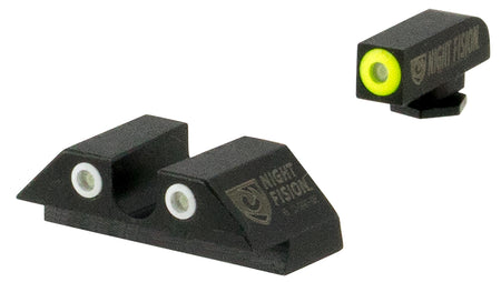 Night Fision Tritium Night Sights GLK003007YGW - Yellow Outline Front & White Outline Rear for Glock 42/43