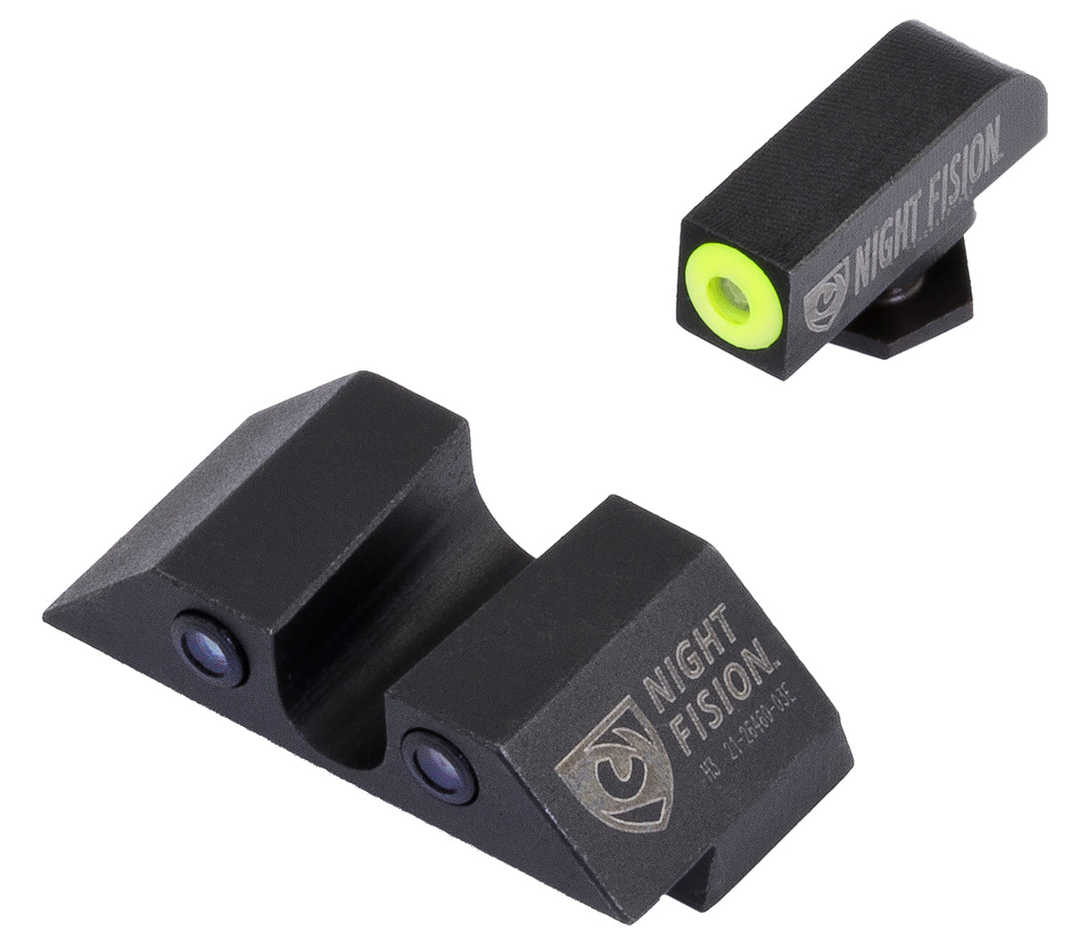 Night Fision Tritium Night Sights GLK003007YGZ - Yellow Outline Front & Black Outline Rear for Glock 42/43