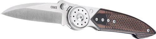 CRKT Walker 2.93" Plain Edge Button Lock Folding Knife Wood/Stainless