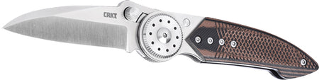 CRKT Walker 2.93" Plain Edge Button Lock Folding Knife Wood/Stainless