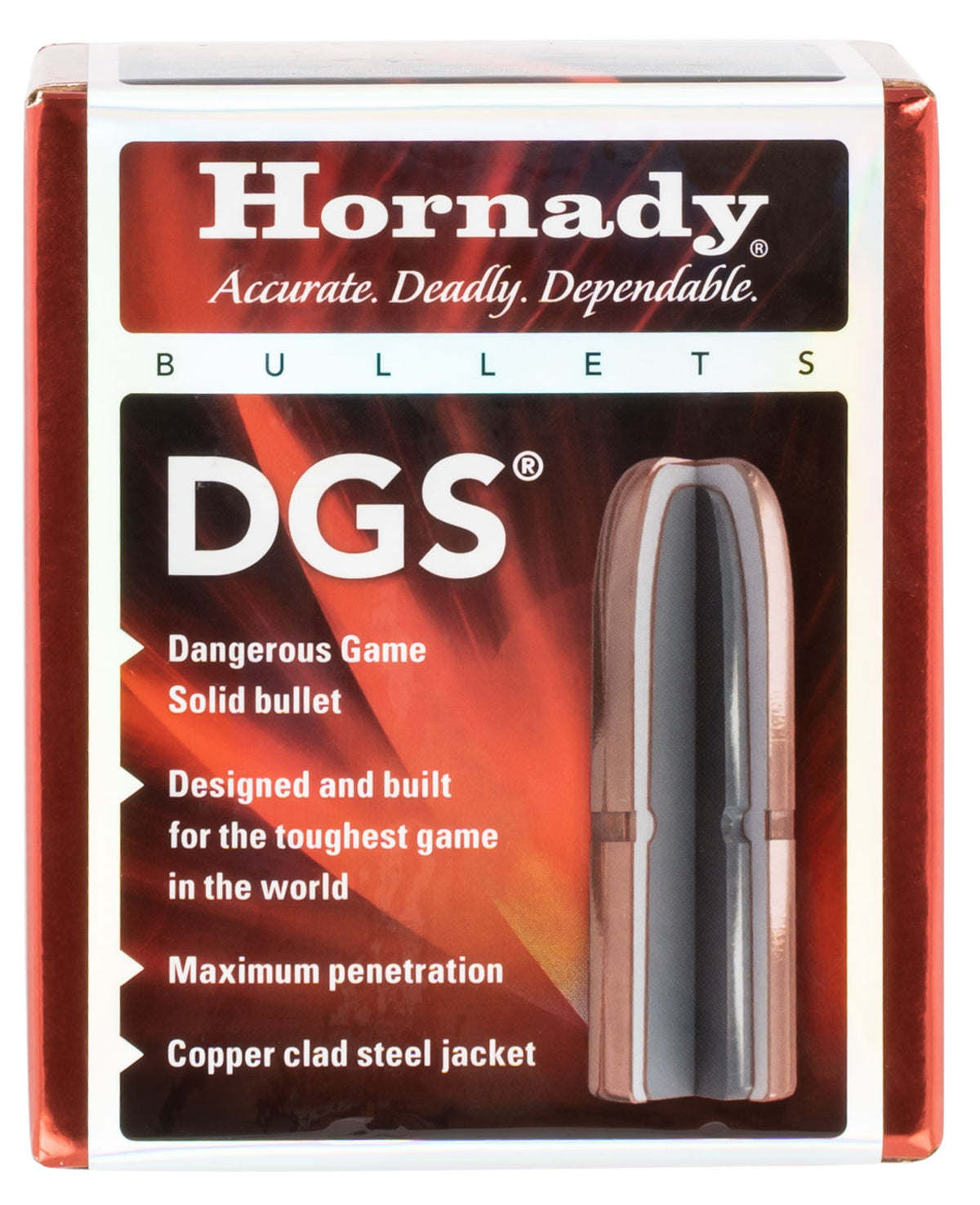 Hornady 4507 DGS .458 500 Grain Full Metal Jacket Round Nose 50 Per Box