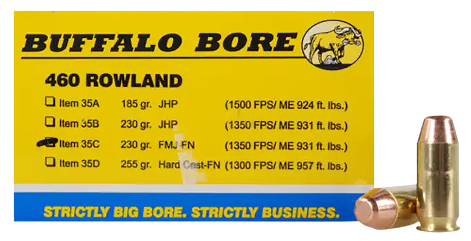 Buffalo Bore .460 Rowland Personal Defense 230 grain Full Metal Jacket Flat Nose ammunition