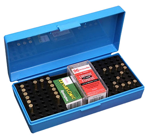 MTM Case-Gard SB20020 Multi-Caliber Rimfire 100-250rd Ammo Carrier Blue Polypropylene