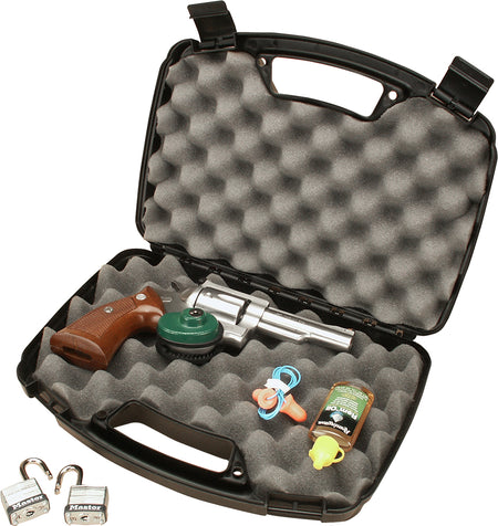 MTM 80740 Single Handgun Case 13" Black Polypropylene Scratch-Resistant Padlockable
