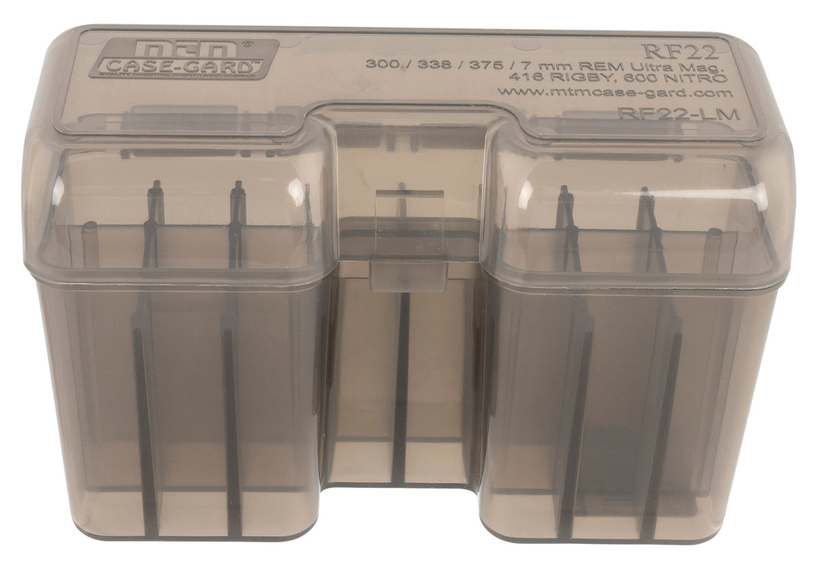 MTM Case-Gard RF22SM41 Multi Caliber Rifle Flip-Top Ammo Storage Box 22rd Smoke Poly