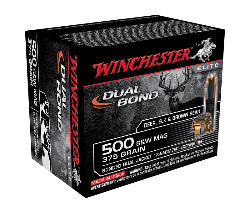 Winchester .500 S&W Mag Hollow Point 375 grain Jacketed Hollow Point ammunition