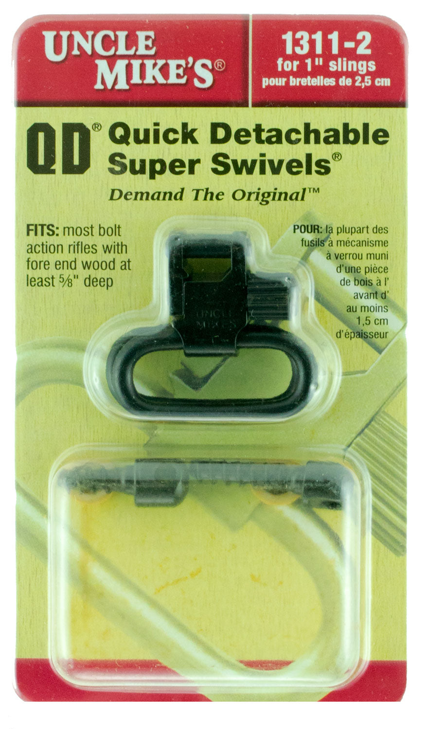 Uncle Mike's 13112 Quick Detach Tri-Lock Super Swivel Blued 1" Sling Loop for Rifles w/Wood Forend