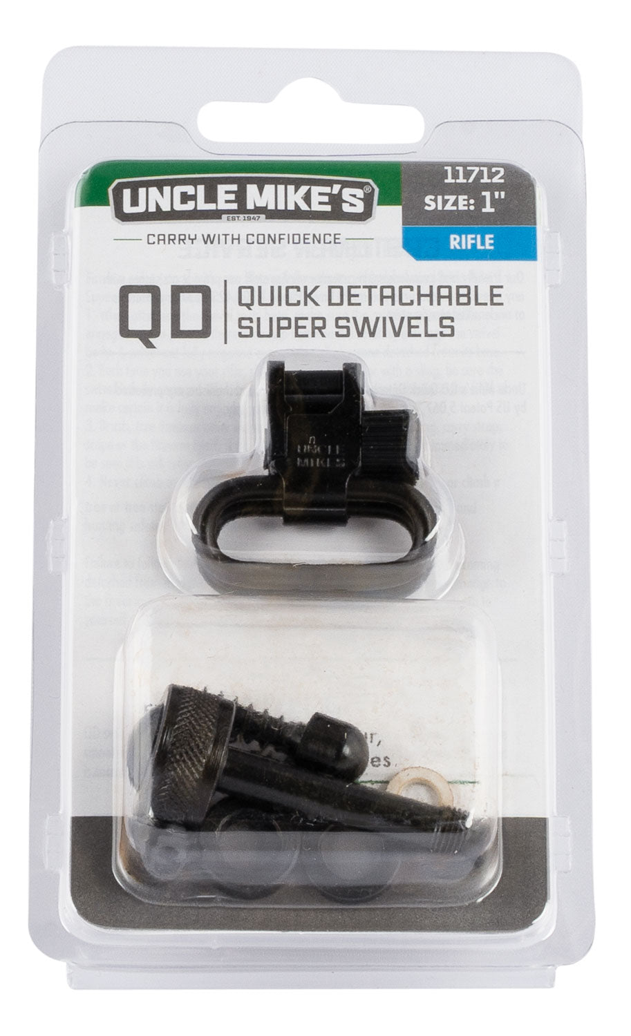 Uncle Mike's 11712 Quick Detach Super Swivel Blued 1" Loop Sling Swivel for Remington 7400