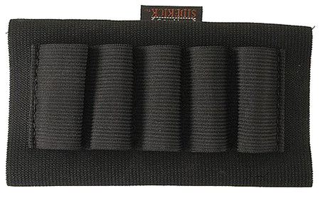 Uncle Mike's Black Nylon Buttstock Shell Holder 5rd Shotgun Elastic Slip-On