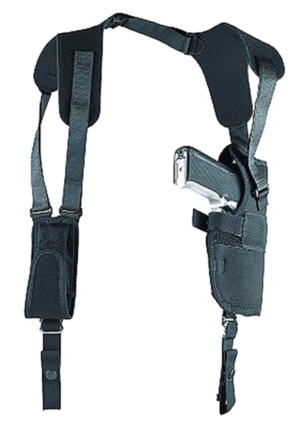 Uncle Mike's 83011 Black Cordura Vertical Shoulder Holster Size 01 Right Hand Med/Large Semi-Auto 3-4" Bbl
