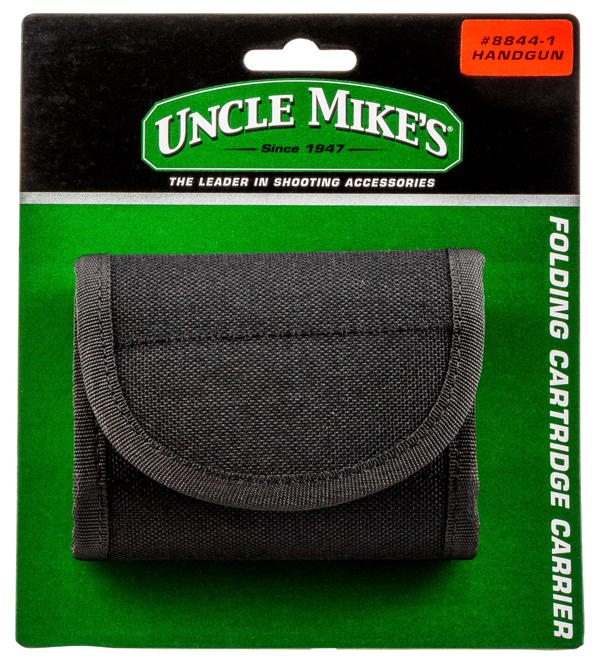 Uncle Mike's 12 Round Handgun Folding Cartridge Carrier Black Nylon 8844