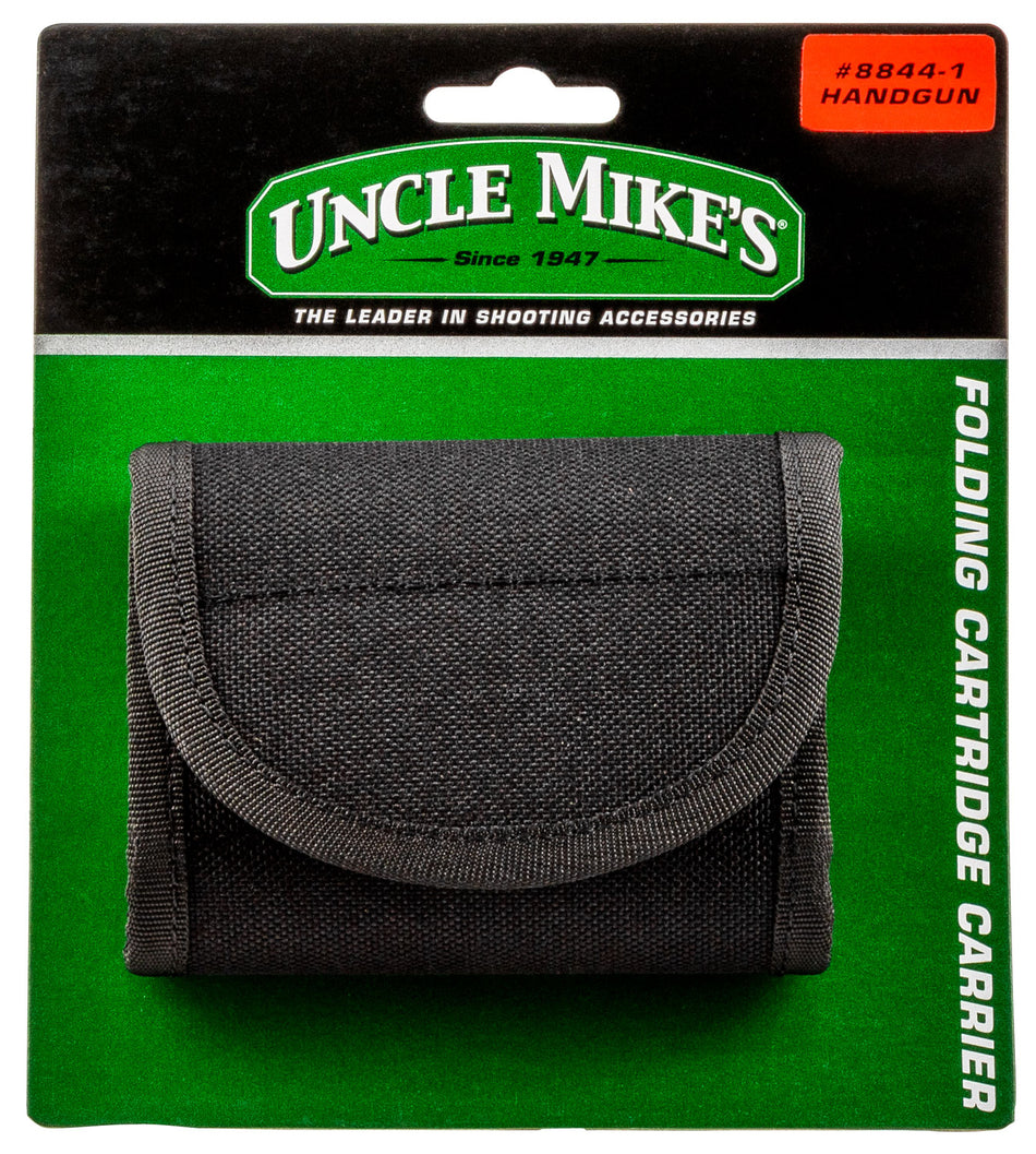 Uncle Mike's 12 Round Handgun Folding Cartridge Carrier Black Nylon 8844