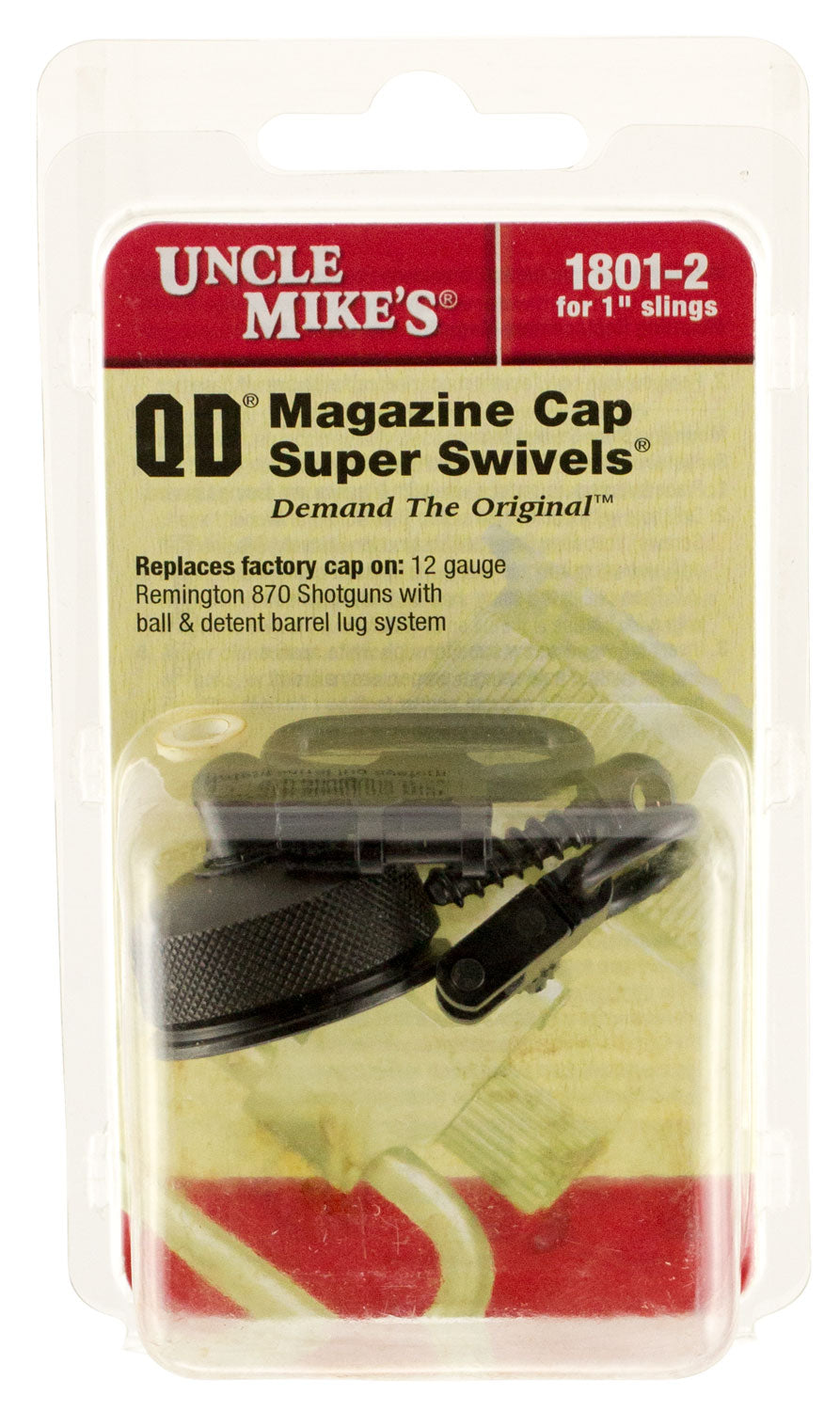 Uncle Mike's 18012 QD Mag Cap Swivel Set Blued 1" Loop for Remington 870 and 870 Youth Shotguns