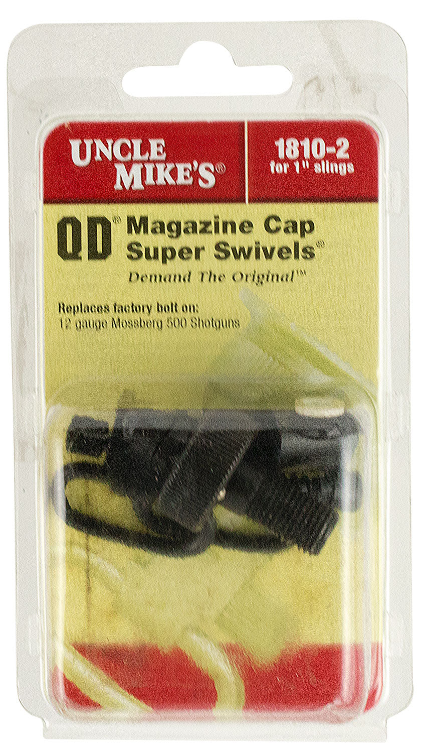 Uncle Mike's 18102 Quick Detach Magazine Cap Swivel Set Blued 1" Loop for Mossberg 500 Shotgun