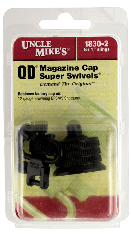 Uncle Mike's QD Mag Cap Swivel Set 1 Inch Blued 12 Gauge Browning BPS and A5
