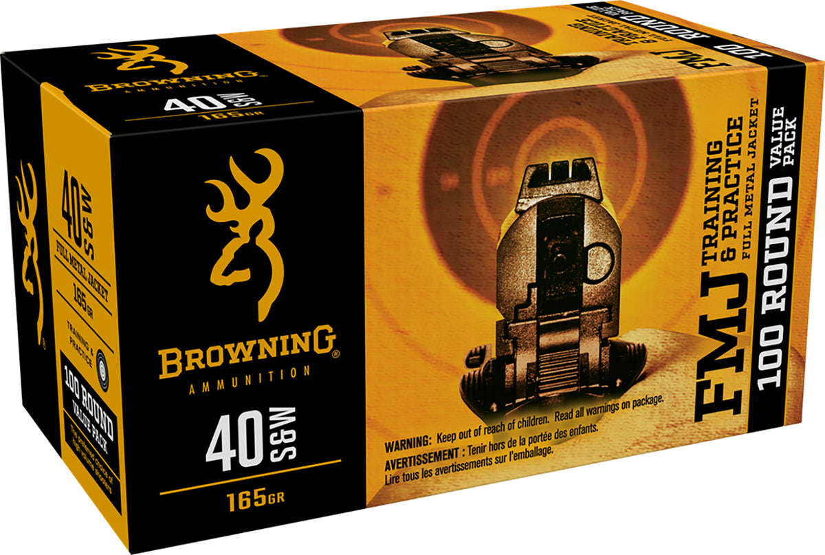Browning Value Pack Full Metal Jacket 165 Grain .40 S&W 1020 fps 020892224308