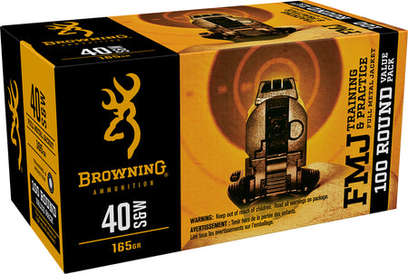 Browning Value Pack Full Metal Jacket 165 Grain .40 S&W 1020 fps 020892224308