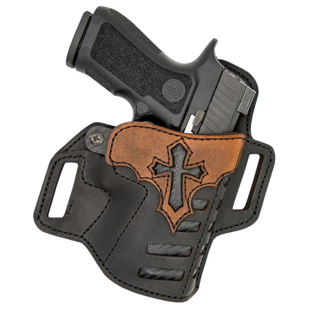 Versacarry Arc Angel OWB Poly & Water Buffalo Hybrid Holster, Brown/Black, Size 3