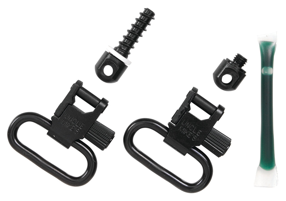 Uncle Mike's 15312 QD 115 LRB Blued 1" Fore End Band Swivel Set for Tube Mag Lever Rifles and Shotguns