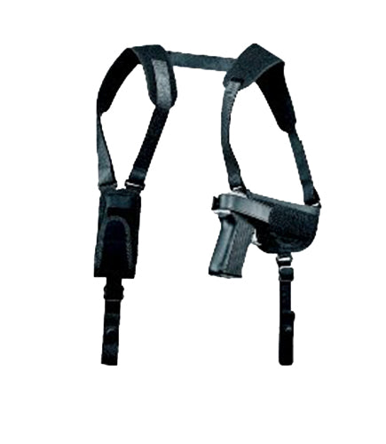 Uncle Mike's Pro-Pak Size 16 Horizontal Shoulder Holster Black Nylon Harness Med/Large Semi-Auto 3.25-3.75" Barrel RH