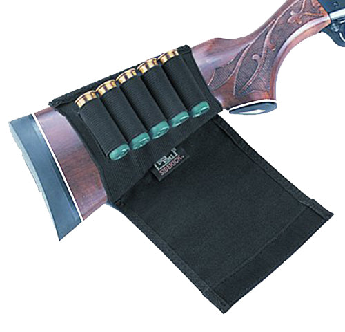 Uncle Mike's 5rd Shotgun Buttstock Shell Holder Nylon Black Hook & Loop 88492