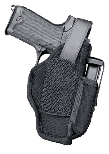 Uncle Mike's Sidekick Hip Holster Size 16 Black Kodra Nylon IWB/OWB Fits Med/Large Semi-Auto 3.25-3.75" Barrel Ambi