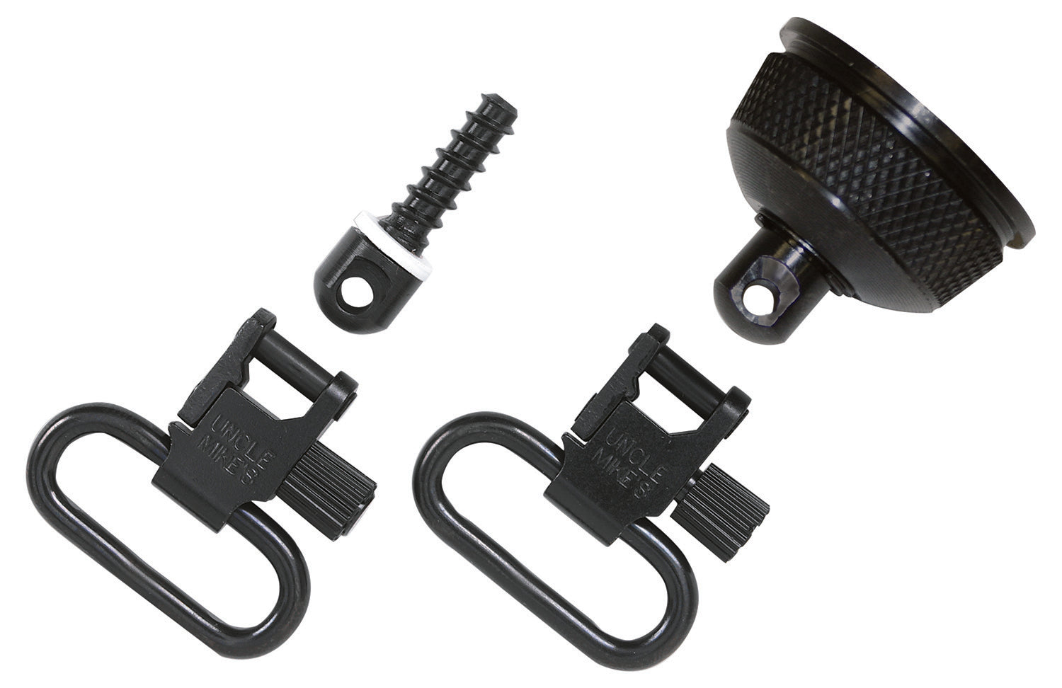 Uncle Mike's 18002 Steel Blued Mag Cap QD Swivel Set 1" Loop Remington 870 Express 12 Gauge Wood Stock