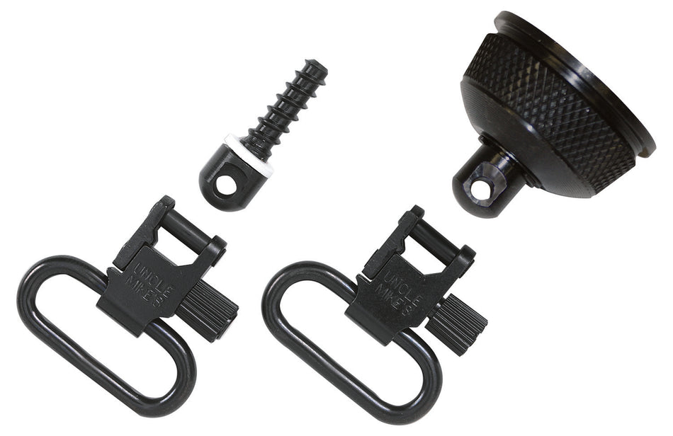 Uncle Mike's 18002 Steel Blued Mag Cap QD Swivel Set 1" Loop Remington 870 Express 12 Gauge Wood Stock
