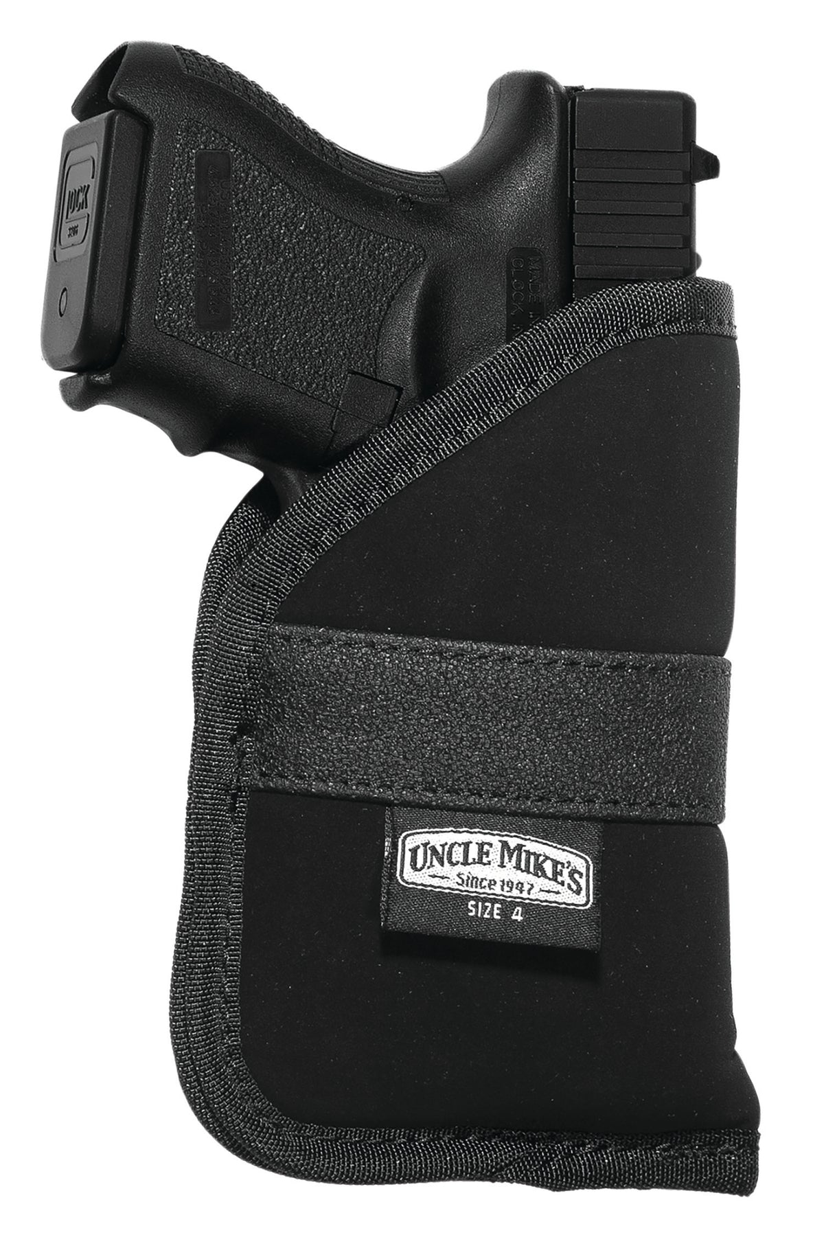 Uncle Mike's Inside The Pocket Holster Size 04 Black Nylon Open Top Fits Subcompact 9/40 Auto Right Hand