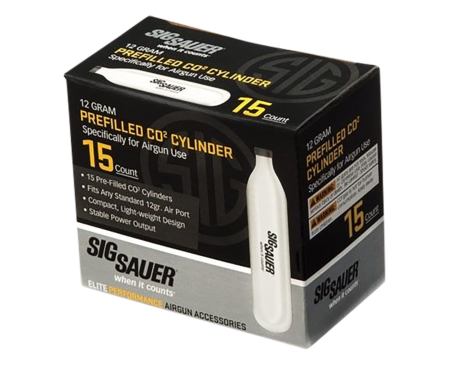 Sig Sauer AC1215 Prefilled CO2 Cylinders 12 Gram Pack of 15