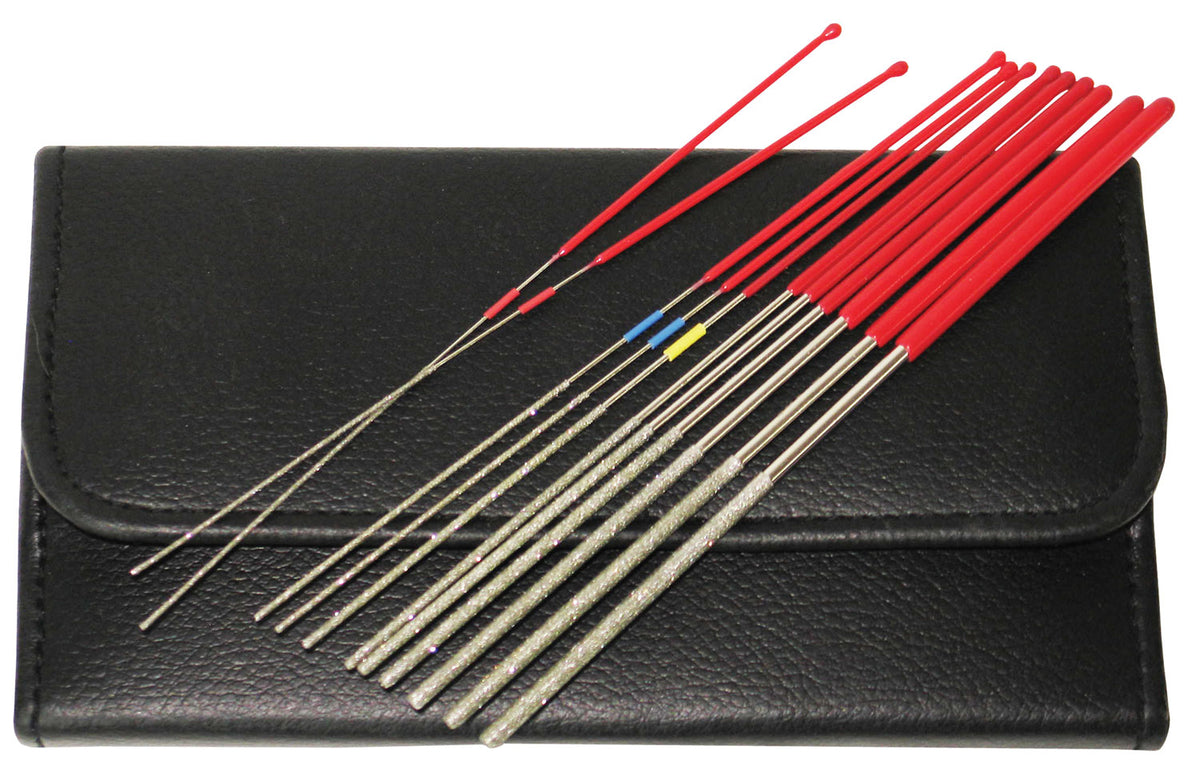 RamRodz 60021 Diamond Coated Gunsmithing Micro Files 9" 12 PK with Storage Case