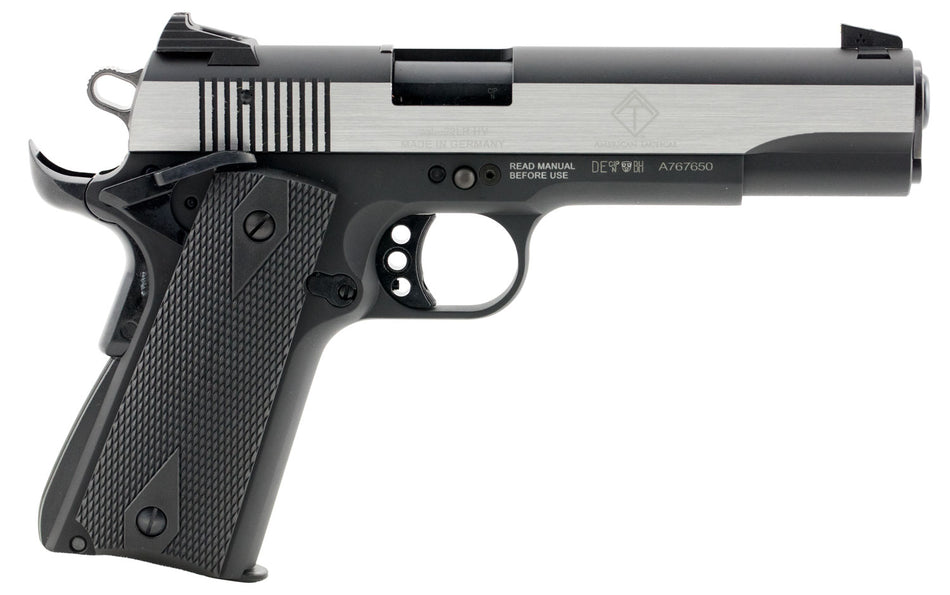 GSG GSG2210M1911S M1911 22 LR 5" 10+1 Black Hardcoat Anodized Stainless Steel Polished Slide Black Polymer Grip