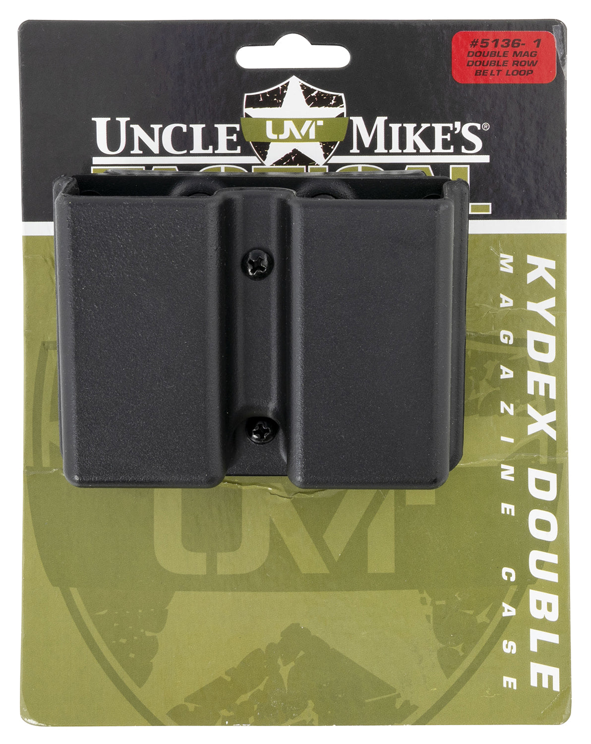 Uncle Mike's Double Kydex Mag Case Black Belt Clip 9mm Luger 40 S&W 1.75" 51361