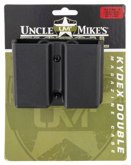 Uncle Mike's Double Kydex Mag Case Black Belt Clip 9mm Luger 40 S&W 1.75" 51361