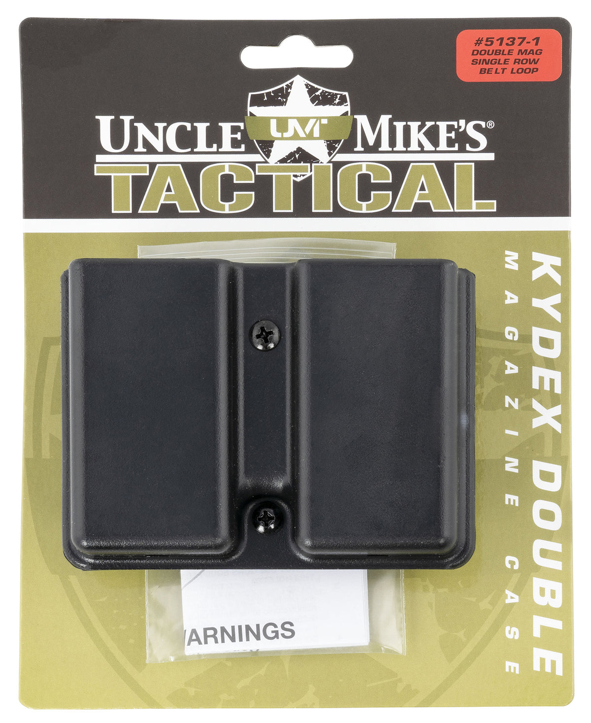 Uncle Mike's Double Kydex Mag Case Single Stack Black Belt Clip Fits 1.75" Belt 51371