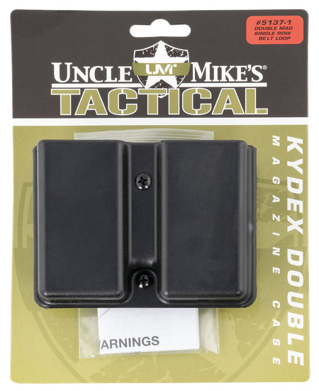 Uncle Mike's Double Kydex Mag Case Single Stack Black Belt Clip Fits 1.75" Belt 51371