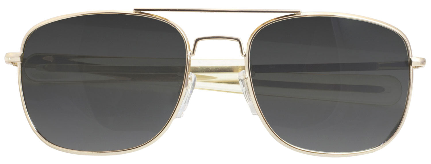Humvee HMV52BGOLD Adult Gray Lens Military Sunglasses Polarized Gold Frame High-Nickel Copper Alloy