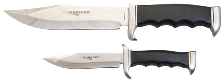 Humvee Adventure Gear HMVBC02BK Bowie Knife Set Plain Spear Point Mirror Polished SS Blade Black Pakawood Handle