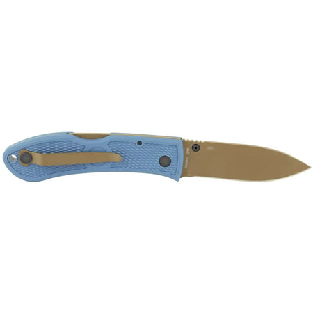 Ka-Bar Dozier D2 Folding Knife 3in Drop Point Blue Handle with Clip